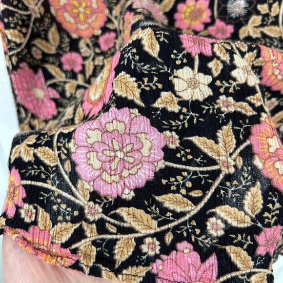 Cynthia Rowley Women Short Sleeve Floral Blouse Top Pink Boho Feminine Small - Picture 3 of 7
